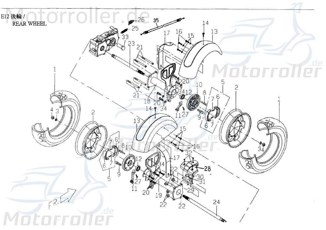 PGO Bundschraube M8x20mm Star 50 Flanschschraube 50ccm 2Takt Motorroller.de Maschinenschraube Flansch-Schraube Maschinen-Schraube Bund-Schraube