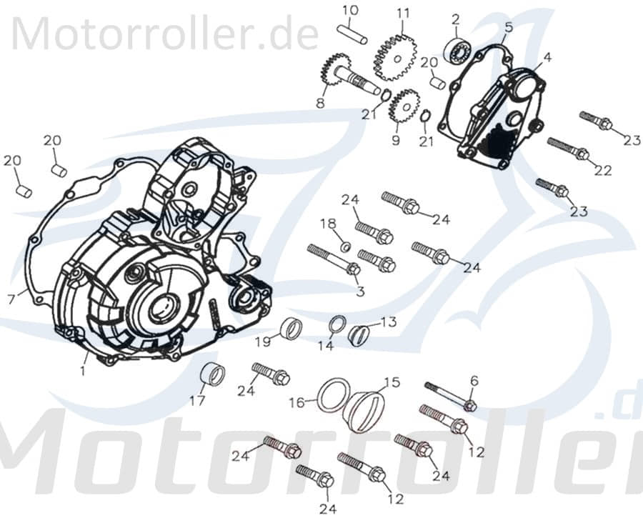 Dichtung Gehäusedeckel links Adly Quad ATV 272ccm 4Takt Motorroller.de Dichtung-Deckel Kupplungsdeckel Getriebe Variomatikdeckel 272ccm-4Takt UTV