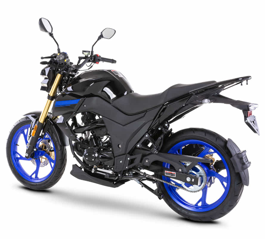 Motorrad Fighter 50 DV-RS blau 45 km/h Euro 5 Schaltmoped Mokick