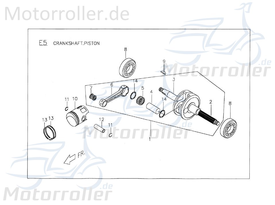 PGO Kolbenbolzen T-Rex 125 Piston-Pins Roller 125ccm 4Takt Motorroller.de Kolben-Bolzen Pleuelbolzen Pleuel-Bolzen Pistonpin Pistonpins Kolben-Pin