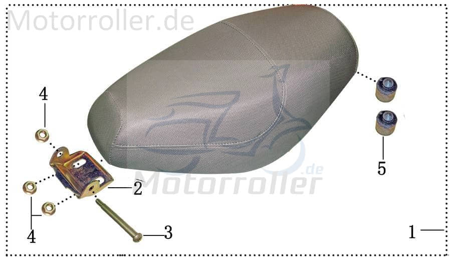 Sitzbank schwarz - silber komplett 4Takt 50ccm 1130401-4