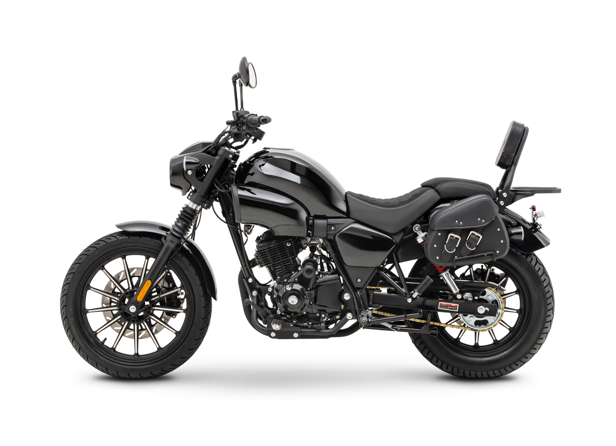 Motorrad Fighter 125 S-RS schwarz 90 km/h Euro 5+ Schaltmoped Chopper 125ccm 4 Takt Leichtkraftrad Krad Kraftrad