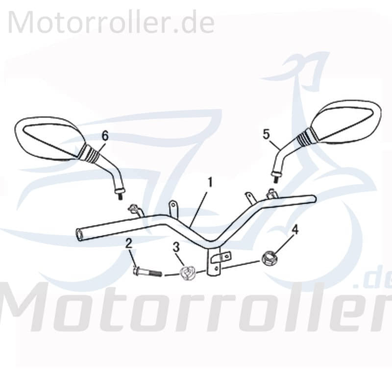 Kreidler Martinique 125 Lenkerbügel 125ccm 4Takt 1030604-1 Motorroller.de Lenkbügel 125ccm-4Takt Scooter Ersatzteil Service Inpektion Direktimport
