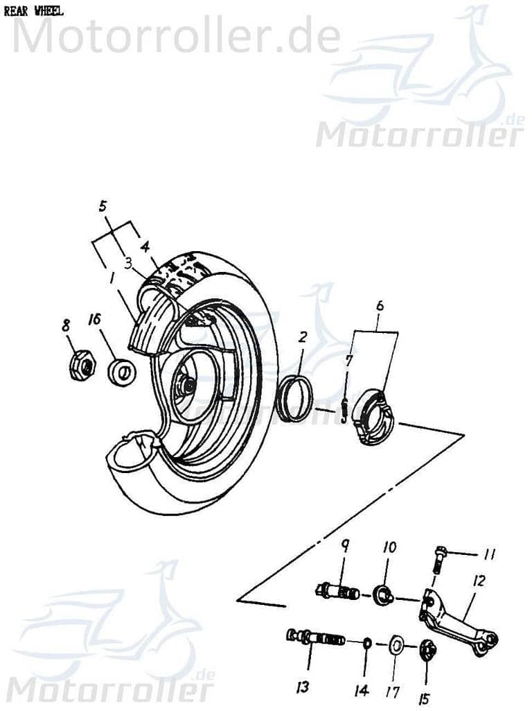 Adly Bremshebel hinten Blizzard GTA 50 Roller 50ccm 2Takt Motorroller.de Handbremshebel Handbremsgriff Brems-Hebel Bremsarm Brems-Arm Brems-griff
