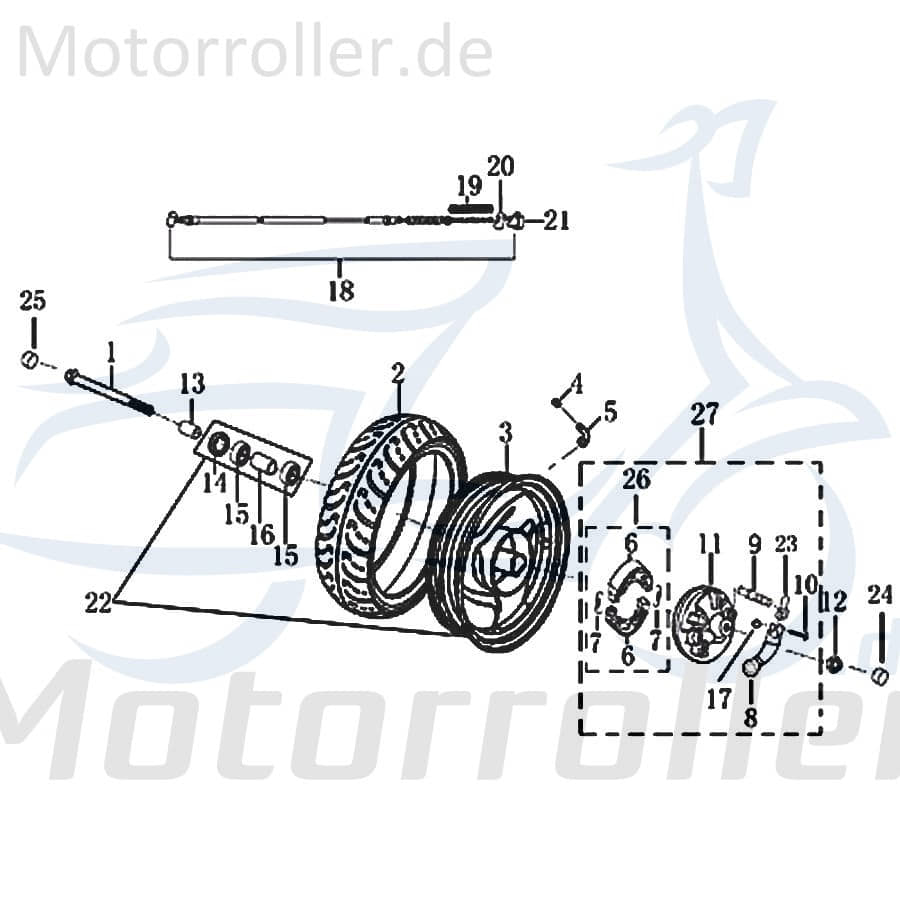 Rückholfeder Bremsbacken Vorderrad Motorroller 701681