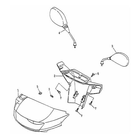 Scheinwerferverkleidung schwarz 50ccm 2Takt Rex 25 75311 Motorroller.de Scheinwerfer-Verkleidung Lenker-Verkleidung Scheinwerferabdeckung 50ccm-2Takt