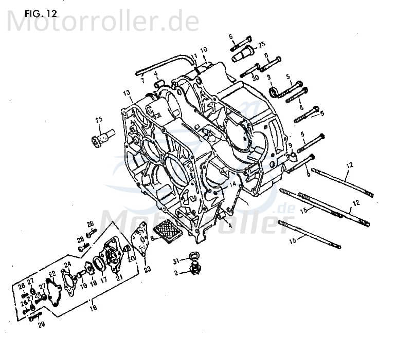Jincheng JC 50 Monkey Repl. Ölablassschraube 50ccm 2Takt 100013 Motorroller.de Ölschraube Öl-Schraube 1E40QMB Scooter Ersatzteil Service Inpektion