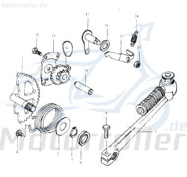 Eppella Eppelino 50 Rückholfeder 50ccm 2Takt FIG.-12-NO.-03 Motorroller.de Zugfeder Spannfeder 50ccm-2Takt Scooter Ersatzteil Service Inpektion