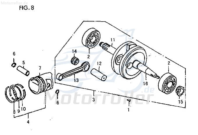 Jincheng JC 50 Monkey Repl. Kolbenbolzen 50ccm 2Takt 139FM-2005 Motorroller.de Piston-Pins Kolben-Bolzen Pleuelbolzen Pleuel-Bolzen Pistonpin 1E40QMB