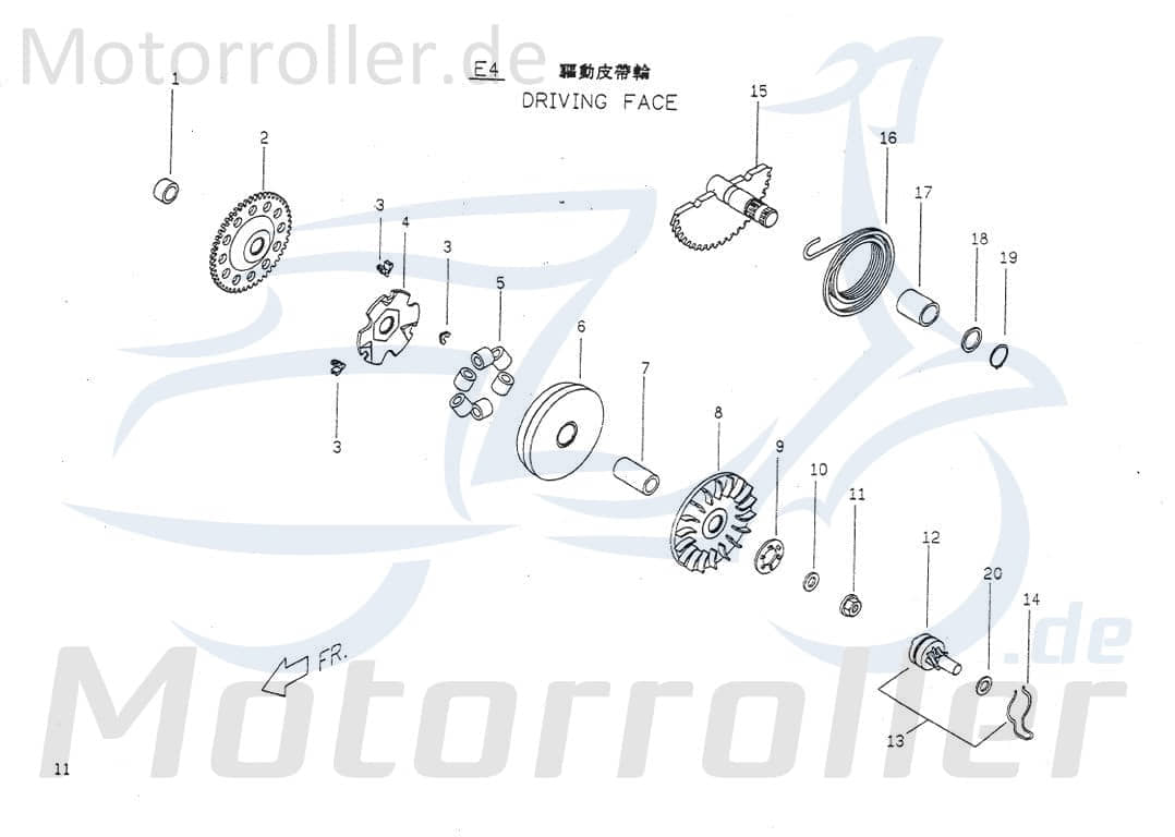 PGO Buchse Variomatik 28x38mm Big Max 50 Hülse 50ccm 2Takt Motorroller.de Distanzhülse Lagerbuchse Distanz-Hülse Distanzbuchse Passhülse Passbuchse