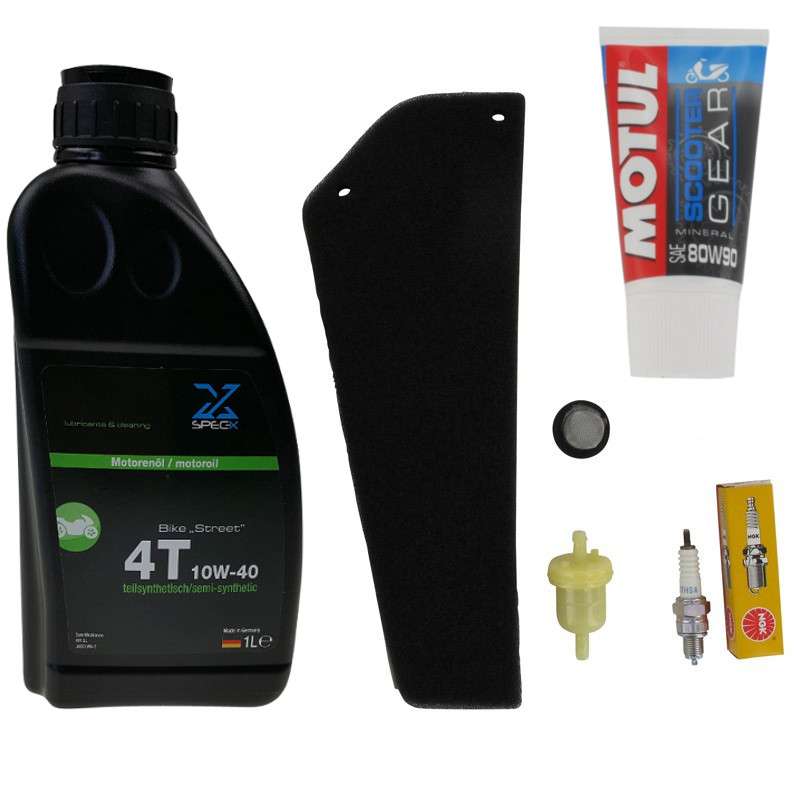 Rex RS600 Service-Kit 50ccm 4Takt Reparatur-Set Motorroller.de Service-Set 139QMB JSD50QT-13 50cc 4T 139QMA Inspektions-Set Pflege-Set