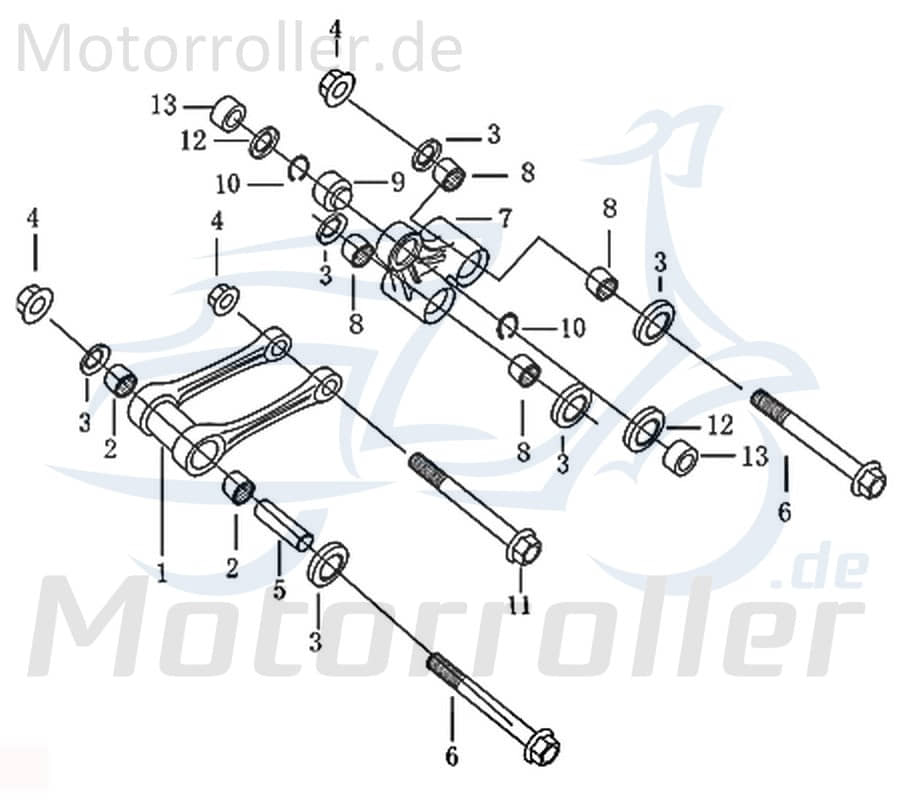 Buchse CPI SX 50 Supercross Distanzhülse 212-12Y2-019 Motorroller.de Lagerbuchse Distanz-Hülse Distanzbuchse Passhülse Passbuchse Abstandshülse