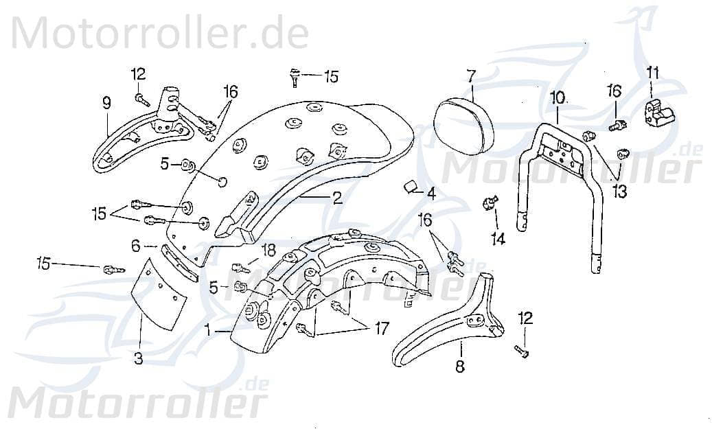 SMC Chopper 125 Stütze rechts 125ccm 4Takt 52751-CHP-00 Motorroller.de 125ccm-4Takt Scooter Ersatzteil Service Inpektion Direktimport