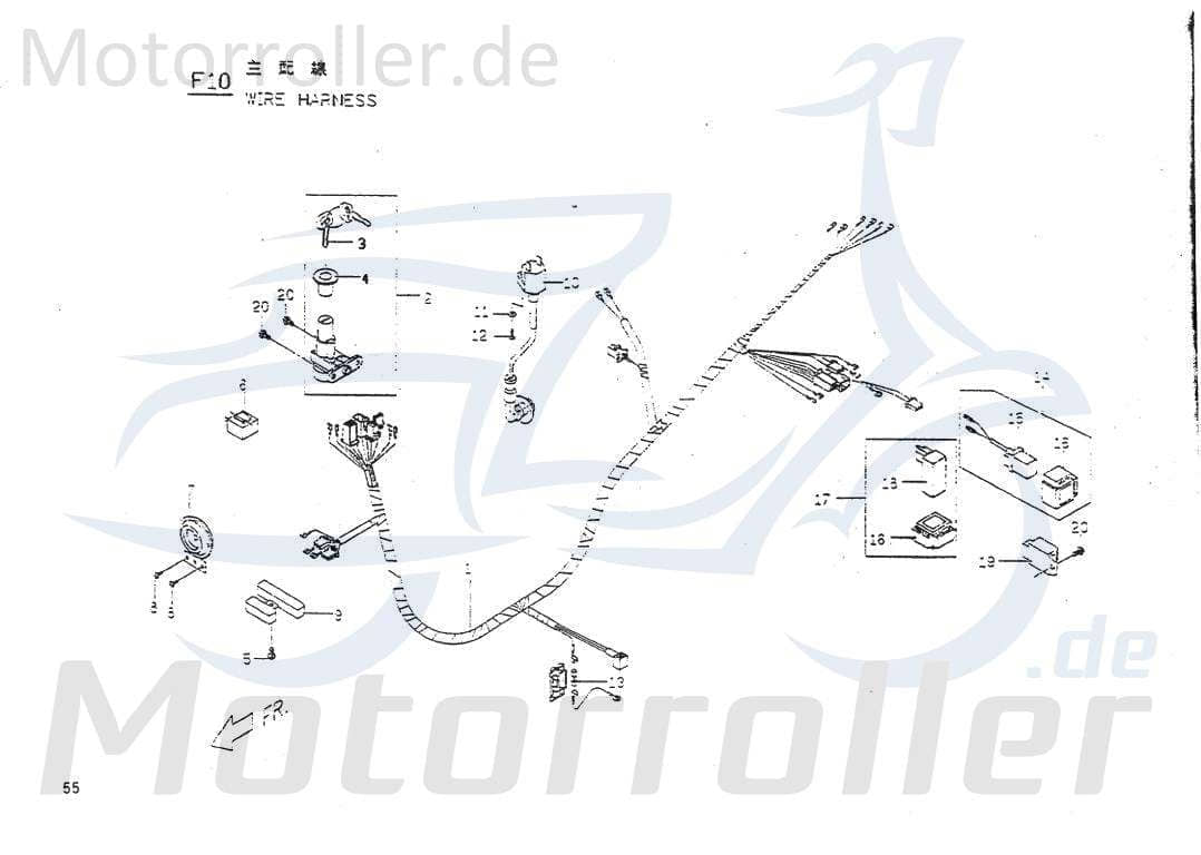 Anlasserrelais komplett Magnetschalter PGO E1581000000