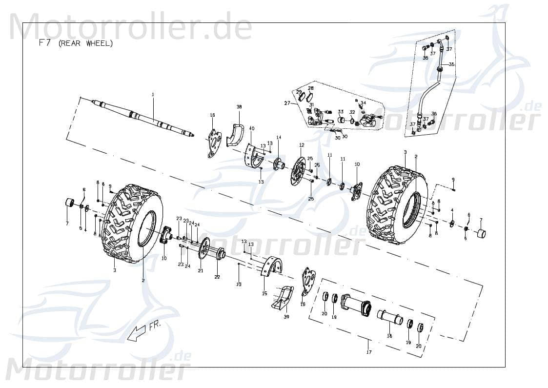 PGO X-RIDER 150 Halter Schutzabdeckung rechts schwarz Quad 150ccm 4Takt X240G500600 Motorroller.de Halterung Haltebügel Halteblech Halte-Blech ATV UTV