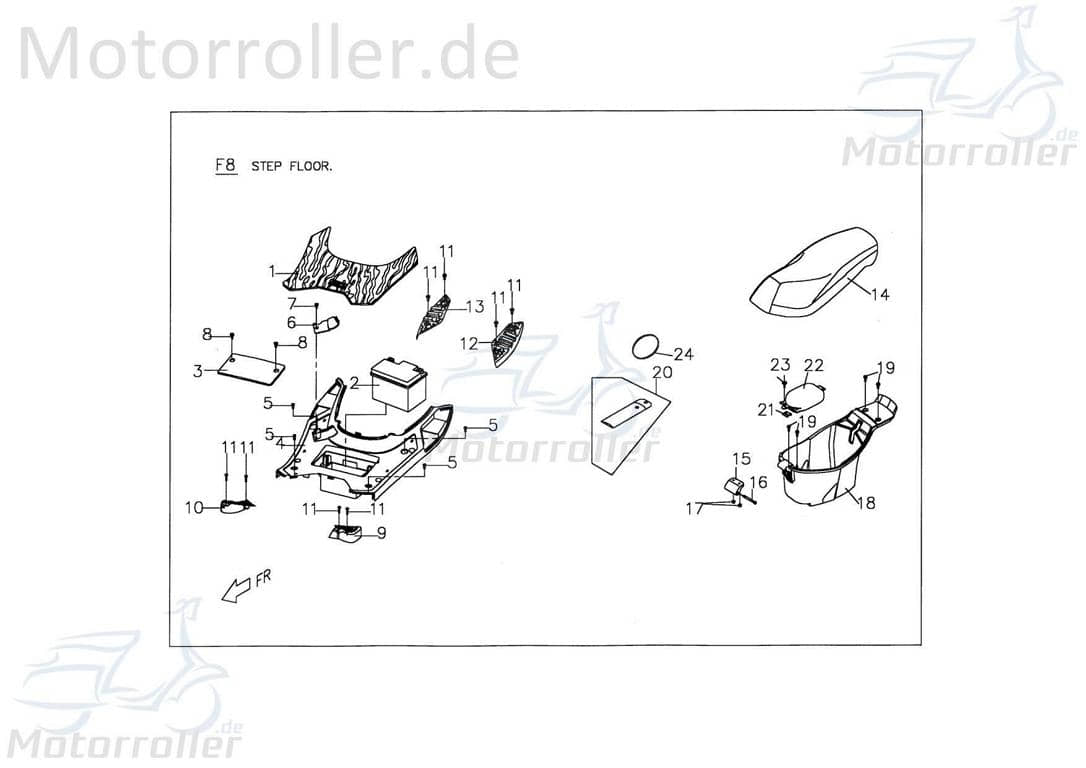 Trittmatte Fußmatte PGO C1624502000 Motorroller.de