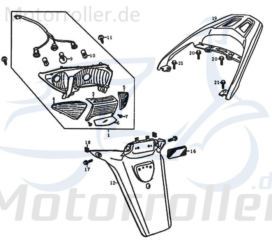 Stehbolzen Rex RS125 Gewindebolzen Roller 125ccm 4Takt Motorroller.de Gewindestange Gewinde-Stange Stiftschraube Gewindestab Schraubbolzen Scooter