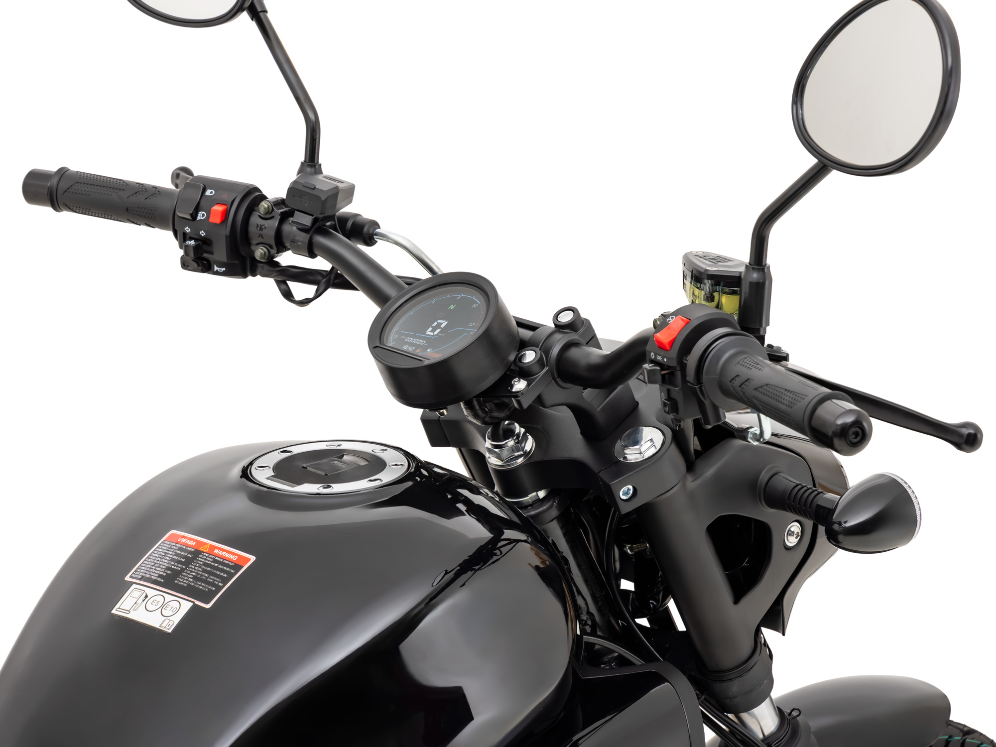 Motorrad Fighter 125 S-RS schwarz 90 km/h Euro 5+ Schaltmoped Chopper 125ccm 4 Takt Leichtkraftrad Krad Kraftrad