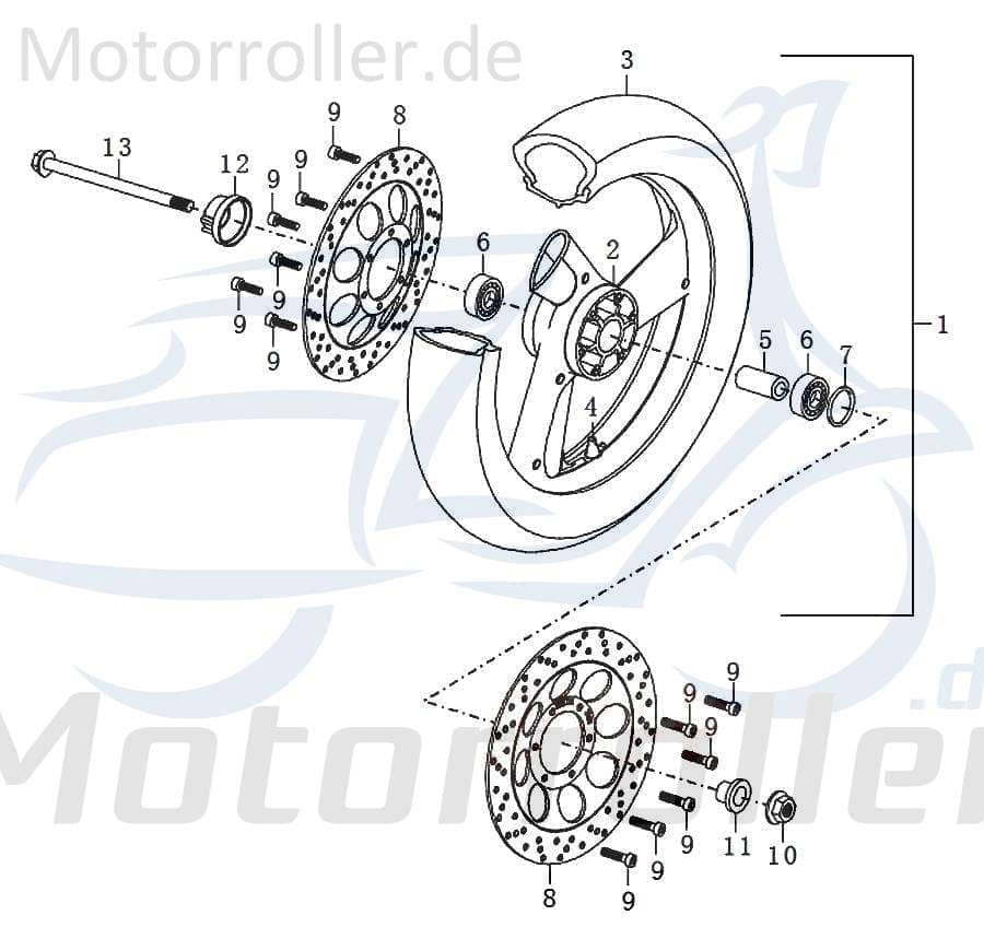 Qingqi STREET 125 DD Bundmutter Roller 125ccm 4Takt 91463 Motorroller.de Sechskantmutter Flanschmutter Sechskant-Mutter Flansch-Mutter Maschinenmutter