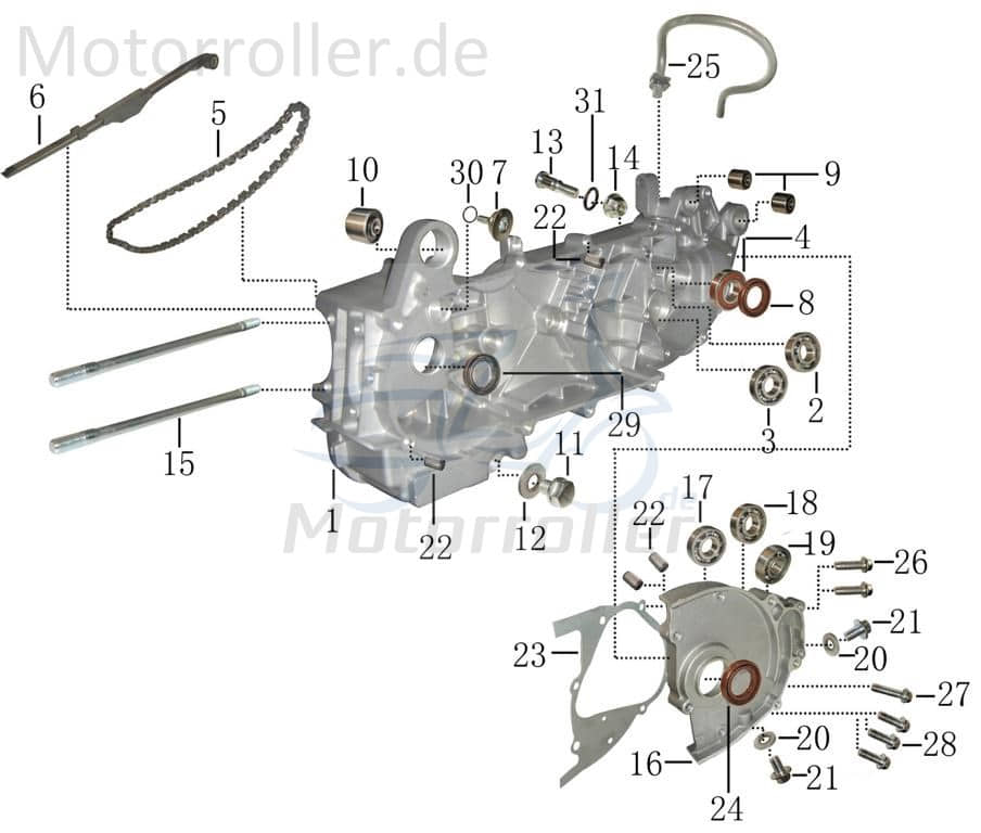 Stehbolzen M8x1,25x209mm f. Zylinder 4T 125cc 311219070