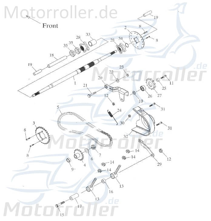 Adly FEDER GK 125 Schwingungsdämpfer Dämpfung 125ccm 4Takt Motorroller.de Ausgleichsfeder Abfederung Masseausgleich Buggy Ersatzteil Service Inpektion