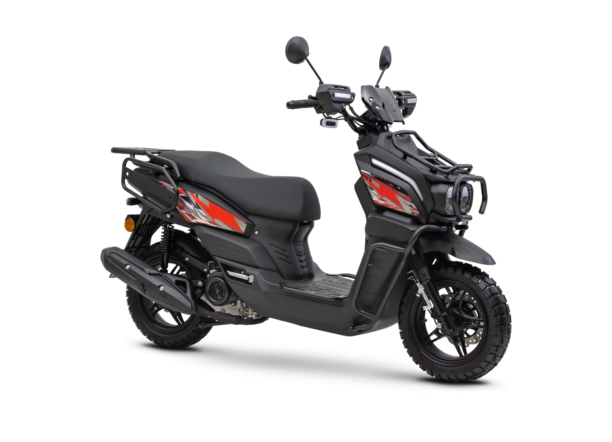 Motorroller Fighter 125 RT schwarz 85 km/h Euro 5+ Scooter Mokick Roller