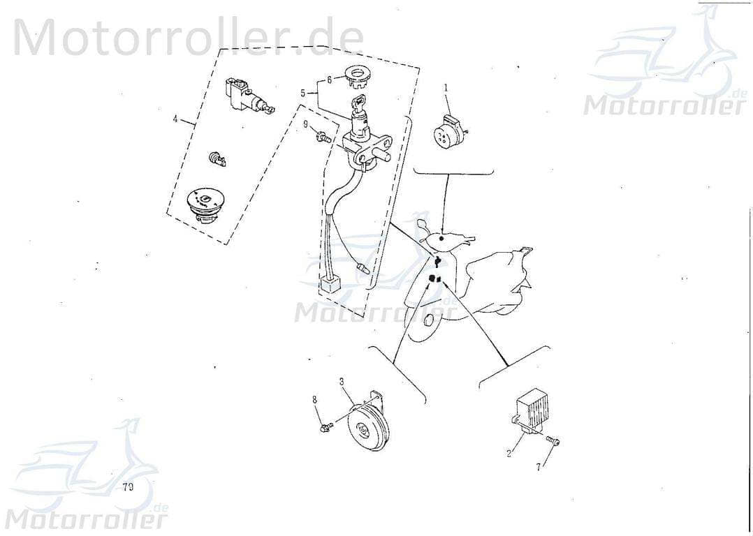 CPI Vabene 50 Hupe 12V 1.5A 95dB Q0F-28211-00-00 Motorroller.de D=65mm Horn Signal-Horn Tröte Hupsignal Hup-Signal