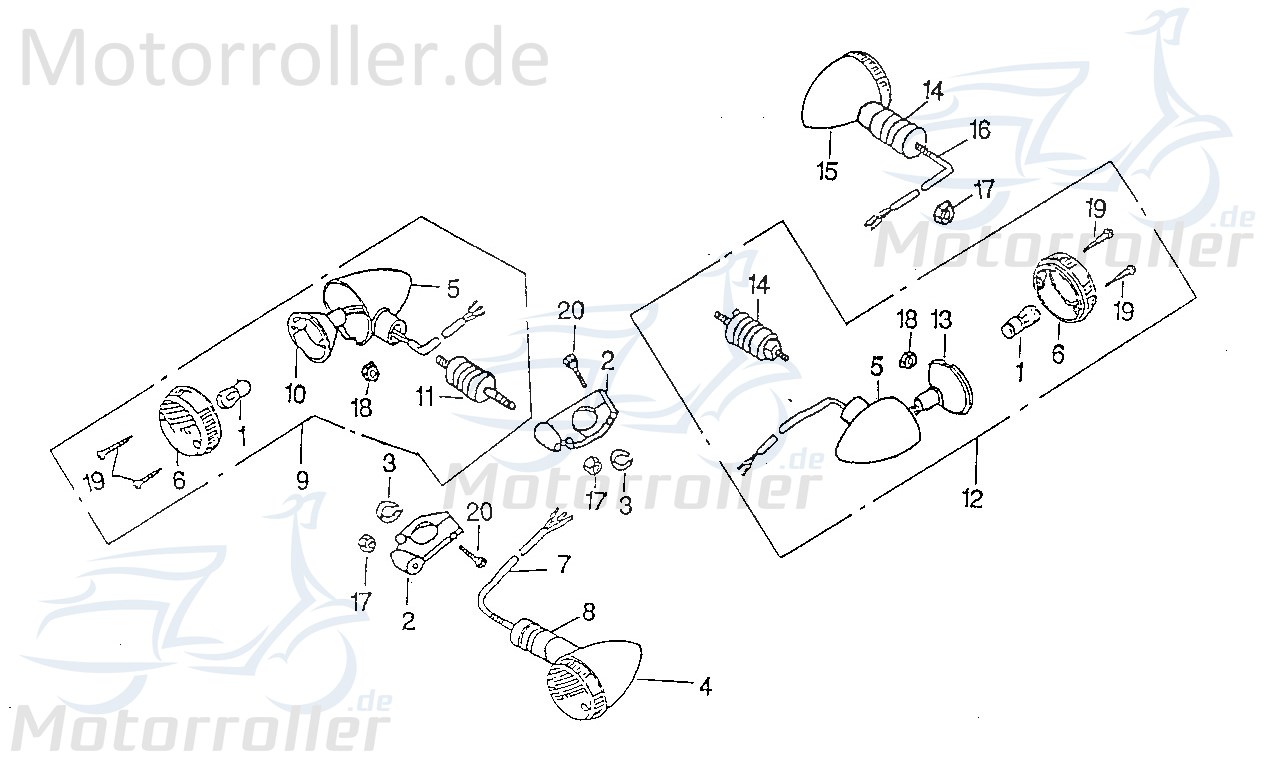 SMC Chopper 125 Kabel Blinker 125ccm 4Takt 55356-CHP-00 Motorroller.de hinten Stromkabel Stromleitung Elektrokabel Elektroleitung Elektro-Kabel