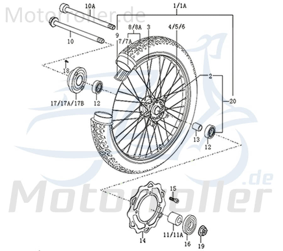 Kreidler DICE GS/SM 125 Pro Felge 1.60x21 schwarz 781247 Vorderradfelge Original