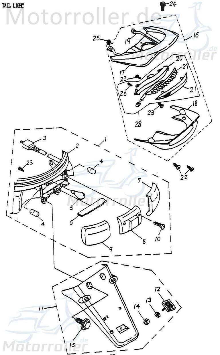 Adly Blinkerglas links hinten Silverfox 50 Roller 50ccm 2Takt Motorroller.de Blinker-Glas Blinker-Abdeckung Blinkerabdeckung Blinkerkappe Winker-Glas