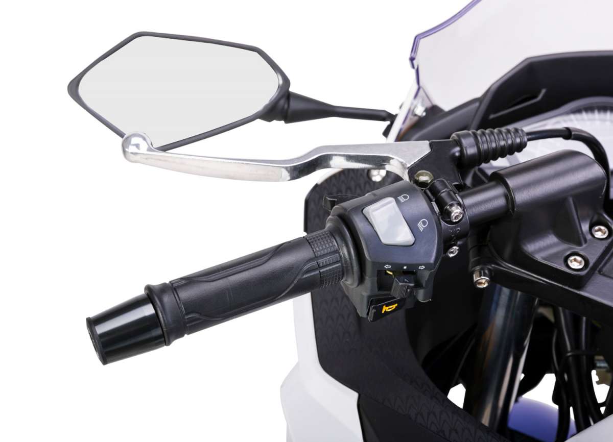 Motorrad Fighter 50 AF-RS weiß-blau 45 km/h Euro 5 Schaltmoped Mokick Kleinkraftrad