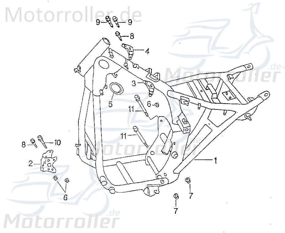 SMC Chopper 125 Schraube Roller 125ccm 4Takt 96414-10120-B Motorroller.de M10x120mm Bundschraube Maschinenschraube Flanschschraube Flansch-Schraube