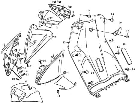 Frontverkleidung seitlich links schwarz 89735