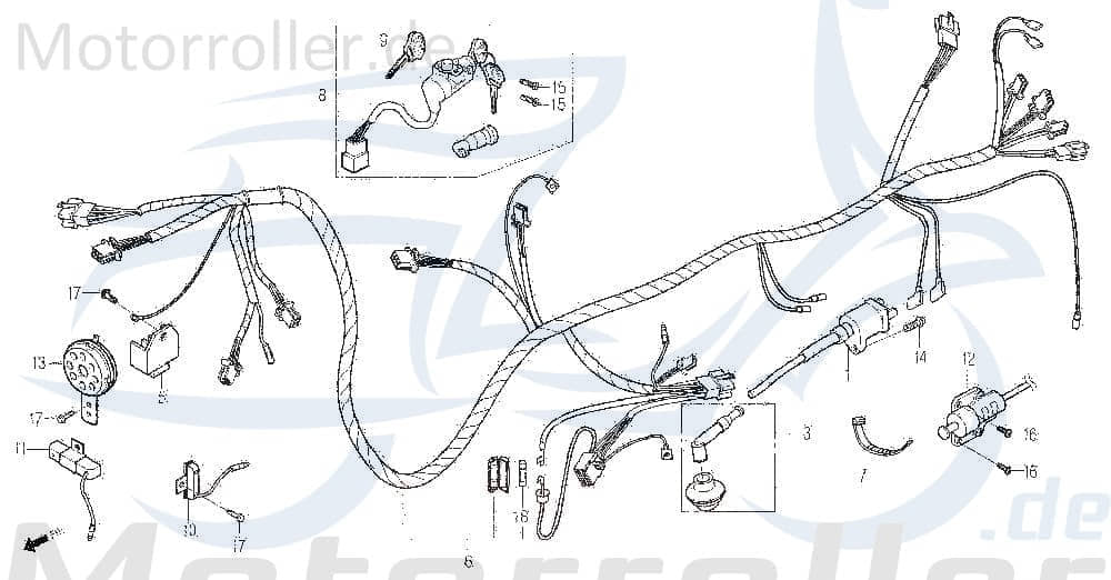 Daelim Cordi SE 50 Zündspule 50ccm 2Takt 30510-SE5-9010 Motorroller.de Zündkabel Zündung Zündmodul Kerzenstecker Zünd-Kabel Zünd-Spule Kerzen-Stecker