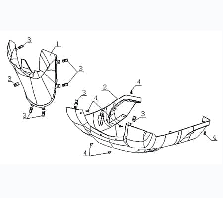 CPI Oliver 50 City Frontverkleidung unten 50ccm 2Takt 730535 Motorroller.de Frontschürze Frontmaske Front-Cover Lenkerverkleidung Front-Schürze