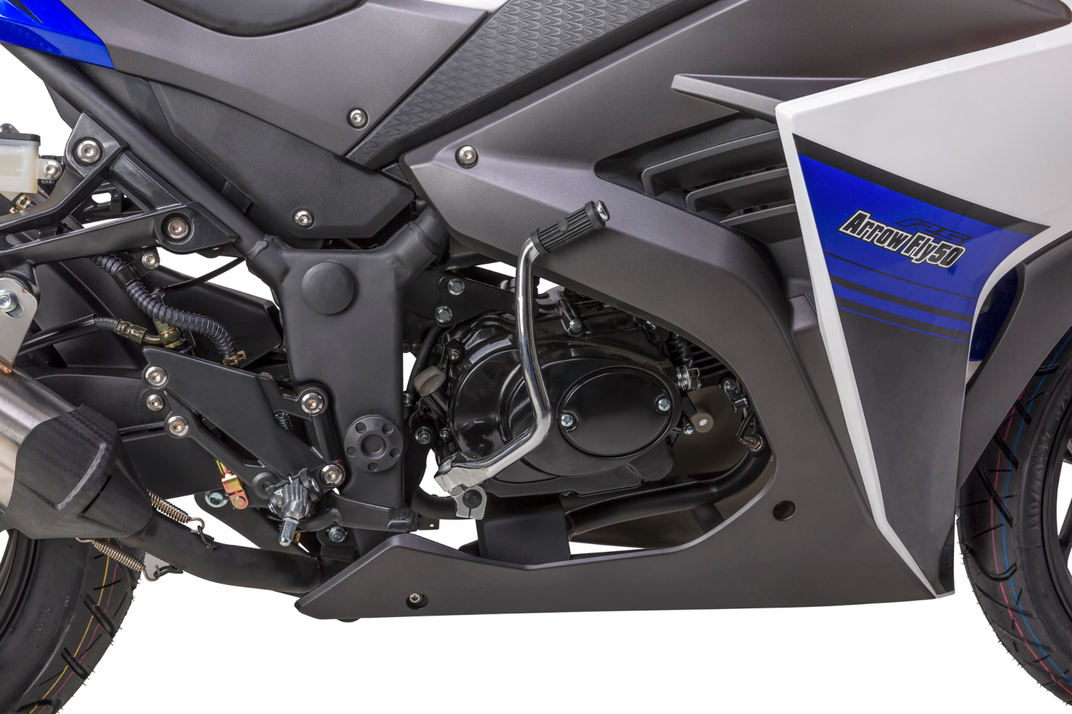 Motorrad Fighter 50 AF-RS weiß-rot 45 km/h Euro 5 Schaltmoped Mokick Kleinkraftrad