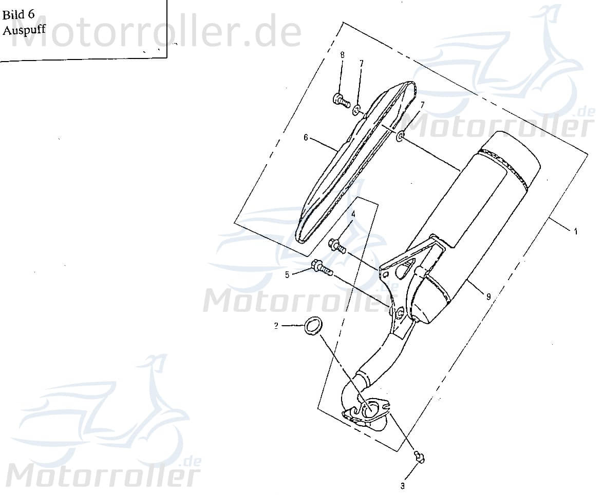 Adly Schraube M6x14mm verzinkt Bundschraube 125ccm 4Takt Motorroller.de Maschinenschraube Flanschschraube Flansch-Schraube Maschinen-Schraube Scooter