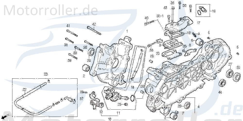 Gummibuchse hinten Daelim Cordi SE 50 Scooter 11203-SE5-3002 Motorroller.de Silentblock Silentlager Silentbuchse Lagerbuchse Motorlager Lagerhülse
