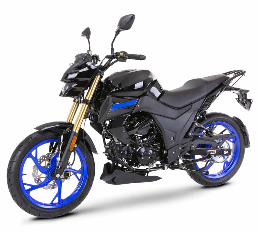 Motorrad Fighter 50 DV-RS blau 45 km/h Euro 5 Schaltmoped Mokick