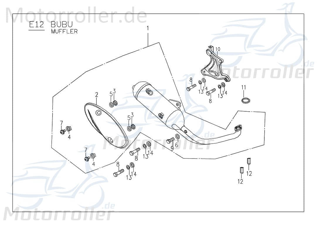 PGO Sechskantschraube M8x10mm T-Rex 125 Halter 125ccm 4Takt Motorroller.de Befestigung Halterung Flachkopfschraube Sechskant-Schraube Bundschraube