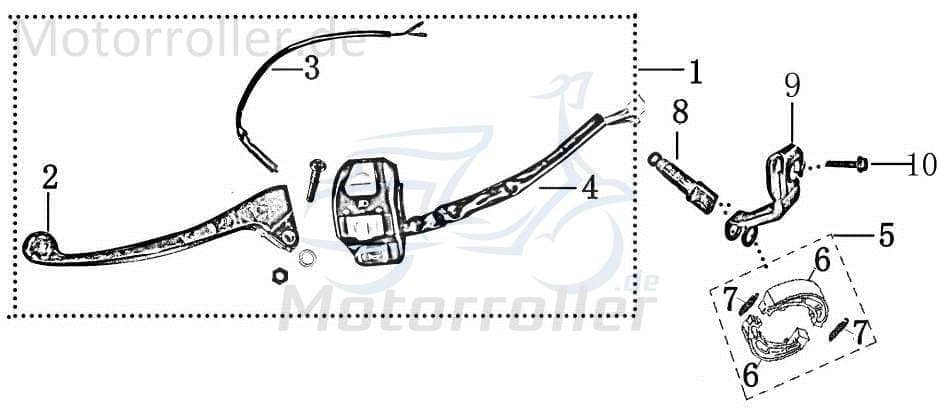 Rex Chopper 125 Stop-Schalter Bremslichtschalter Motorroller.de Bremsschalter Motorrad 125ccm 4Takt 125cc 4T Schalter Bremslicht-Schalter