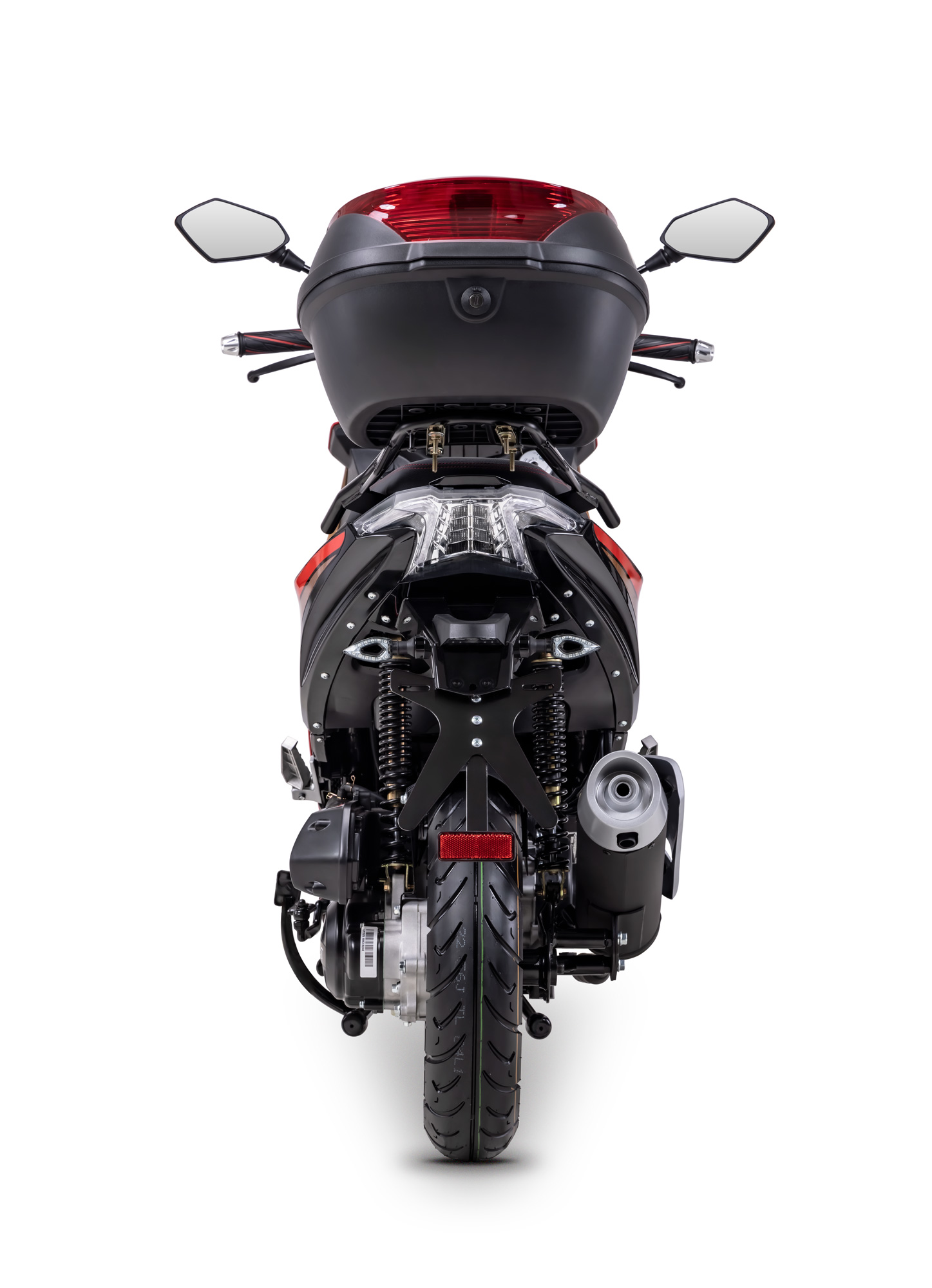 Motorroller Fighter R 777 Sport rot-schwarz 45 km/h Euro 5 mit Topcase Scooter Mokick Roller