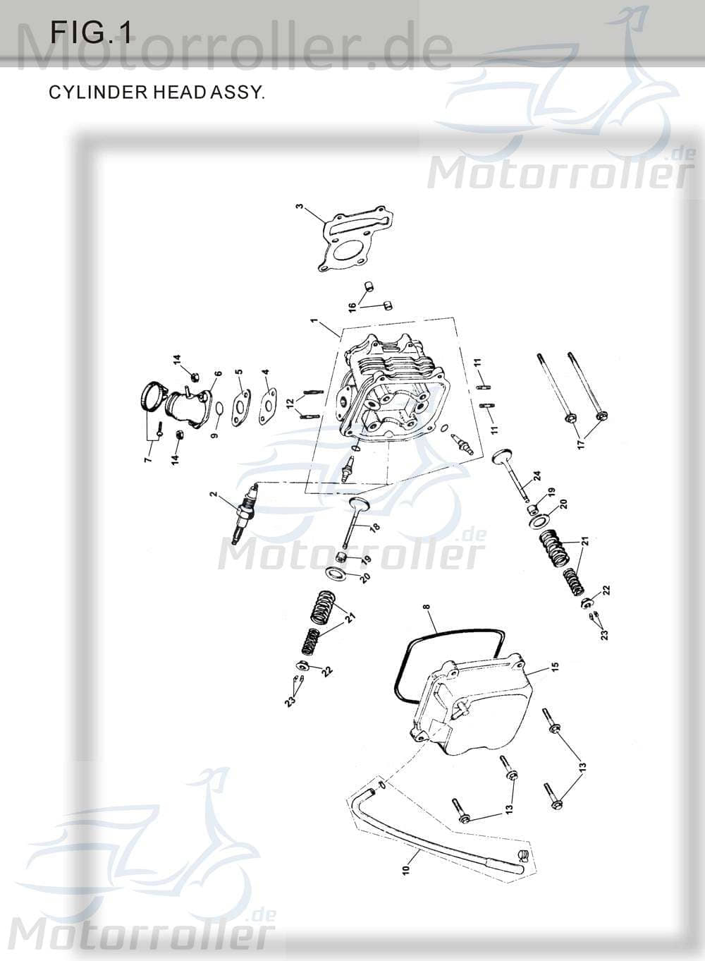 Auslassventil Tongjian Strassenbuggy 150 M150-1001307 Motorroller.de Eppella ECM TBM Twister Hammerhead Wangye Kasea Buggy Original Ersatzteil