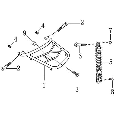 Stoßdämpfer hinten Gepäckträger Stossdämpfer 701688
