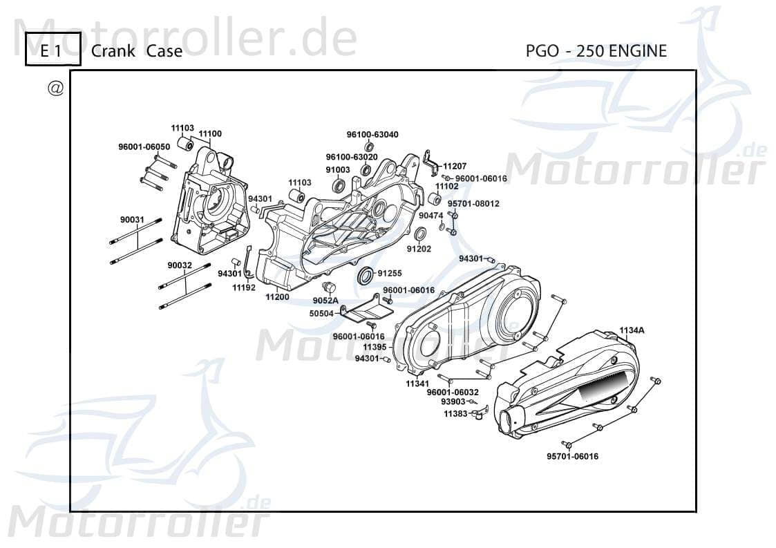 PGO Bugrider 250 Bolzen 8mm 250ccm 4Takt 90031-KEBE-900.0 Motorroller.de Stehbolzen Gewindebolzen Zapfen Gewindestift Arretierbolzen Stiftschraube