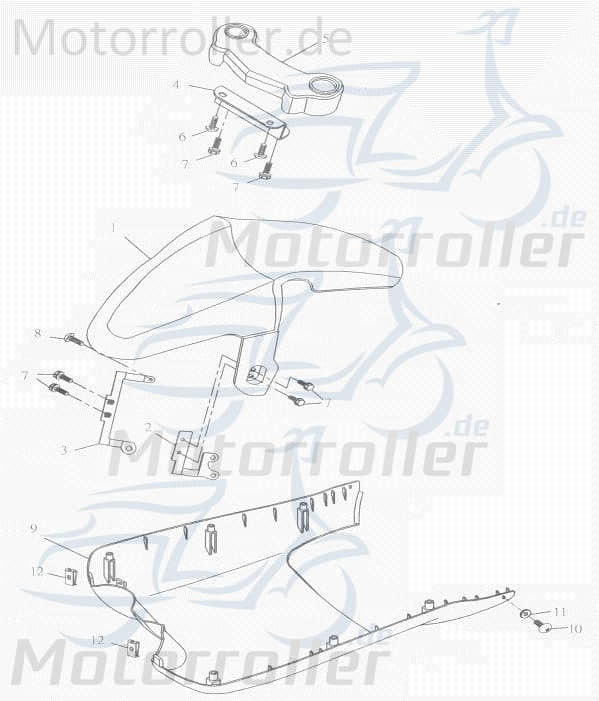 Adly Panther 50 Unterbodenverkleidung 50ccm 2Takt 50150-159-000-R Motorroller.de Unterbodenschutz Unterboden-Schutz unten Unterbodensspritzschut