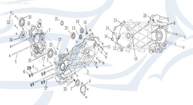 SMC Schraube M8x45mm Generic Zion 125 Scooter B01070804564 Motorroller.de Bundschraube Maschinenschraube Flanschschraube Flansch-Schraube 125ccm-4Takt