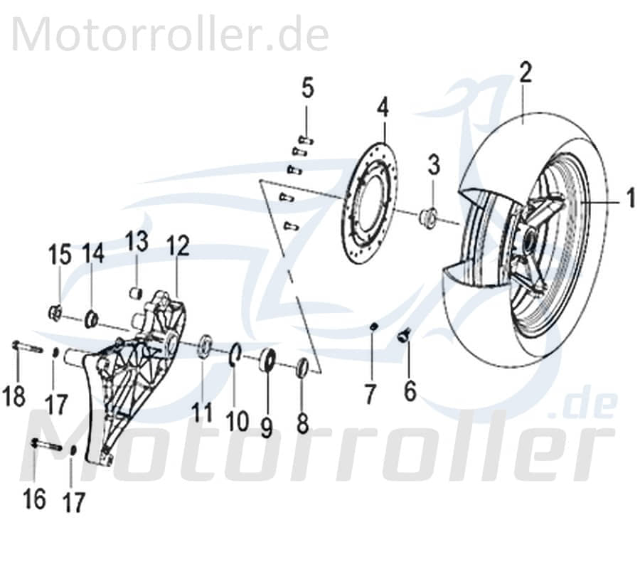 Jonway Insignio 250 DD Bundmutter Roller 250ccm 4Takt 750425 Motorroller.de M18x1,5 Sechskantmutter Flanschmutter Sechskant-Mutter Flansch-Mutter