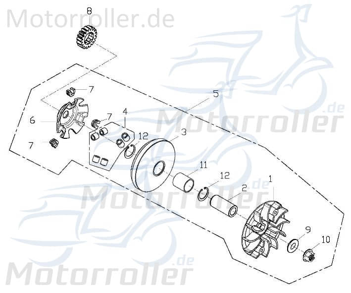 Adly Kickstarterritzel GK 125 Antriebsritzel 125ccm 4Takt Motorroller.de Kickstarter-Ritzel Kickstarter-Mitnehmer Kickstarterantriebsrad 152QMI Buggy