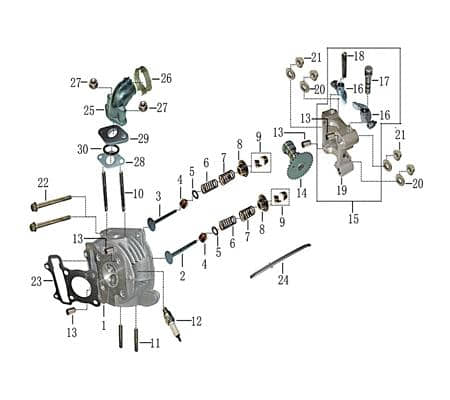 Ventilkeil(2Stück) 4Takt 125/180ccm 152QMI 704023